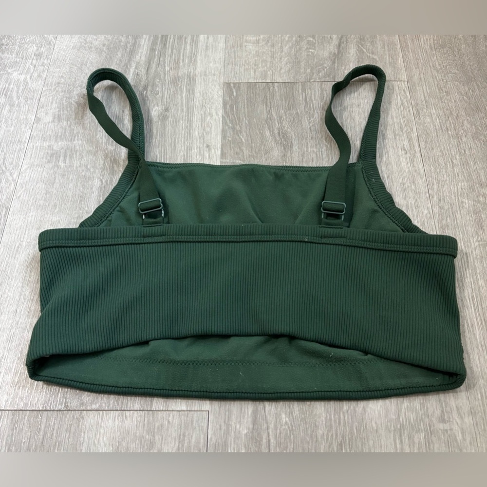 aerie Forest Green Ribbed Bralette - Picture 2 of 3